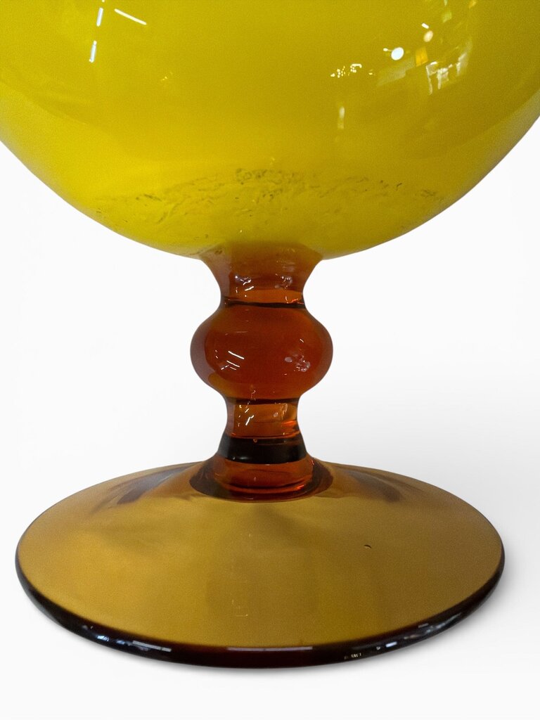 Vintage Italian Yellow and Amber Art Glass Vase