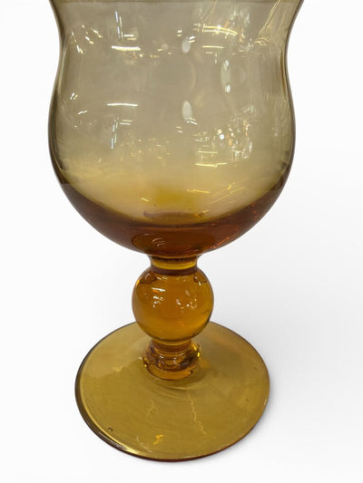 Vintage Amber Empoli Lidded Glass Jar