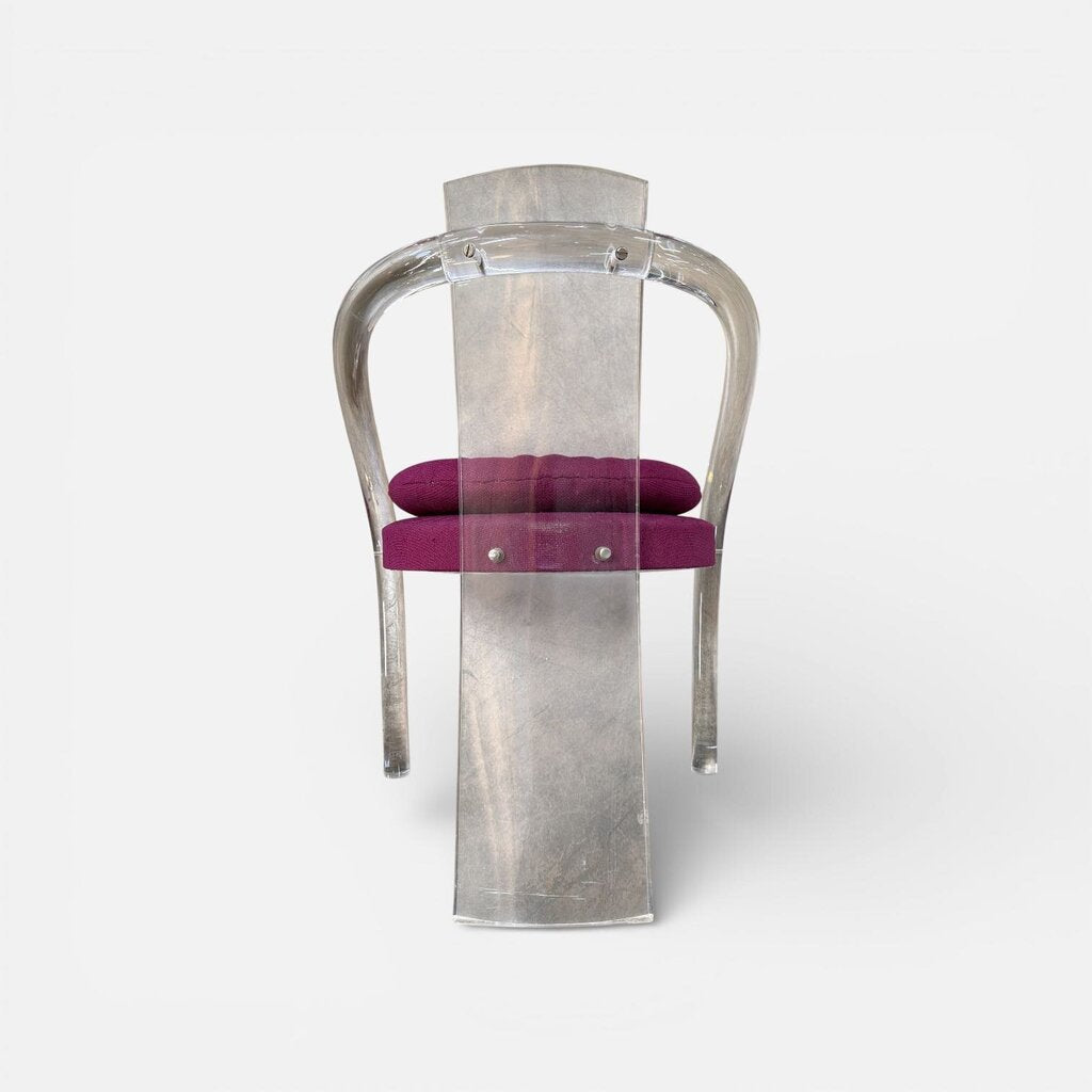 Mid Century Lucite Upholstered Waterfall Armchair