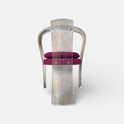 Mid Century Lucite Upholstered Waterfall Armchair