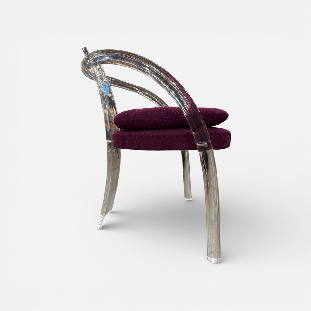 Mid Century Lucite Upholstered Waterfall Armchair