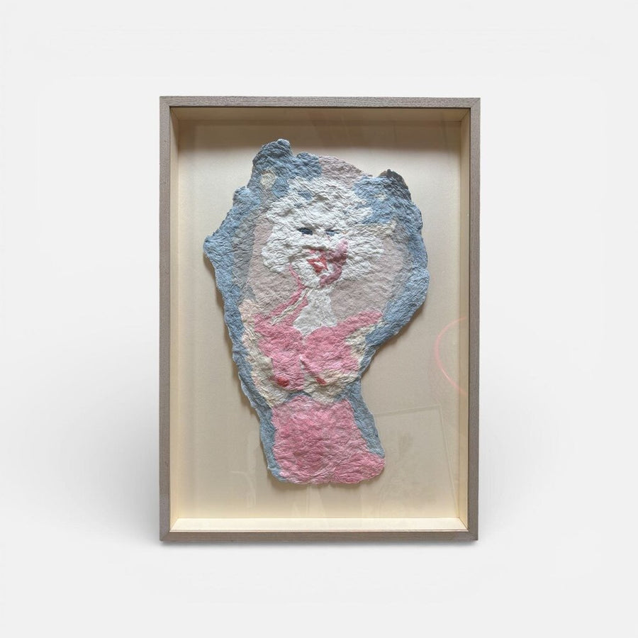 Marilyn Monroe One-of-a-Kind Original Paper Art in Custom Shadowbox Frame - Artist Unknown