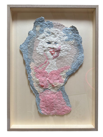 Marilyn Monroe One-of-a-Kind Original Paper Art in Custom Shadowbox Frame - Artist Unknown