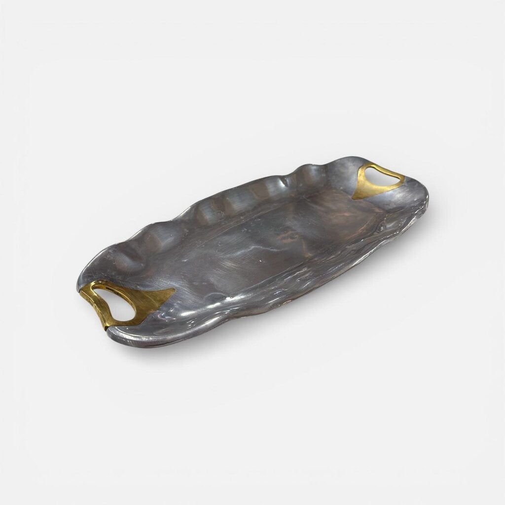 David Marshall Polished Aluminum and Bronze Tray