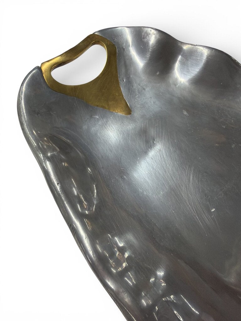 David Marshall Polished Aluminum and Bronze Tray