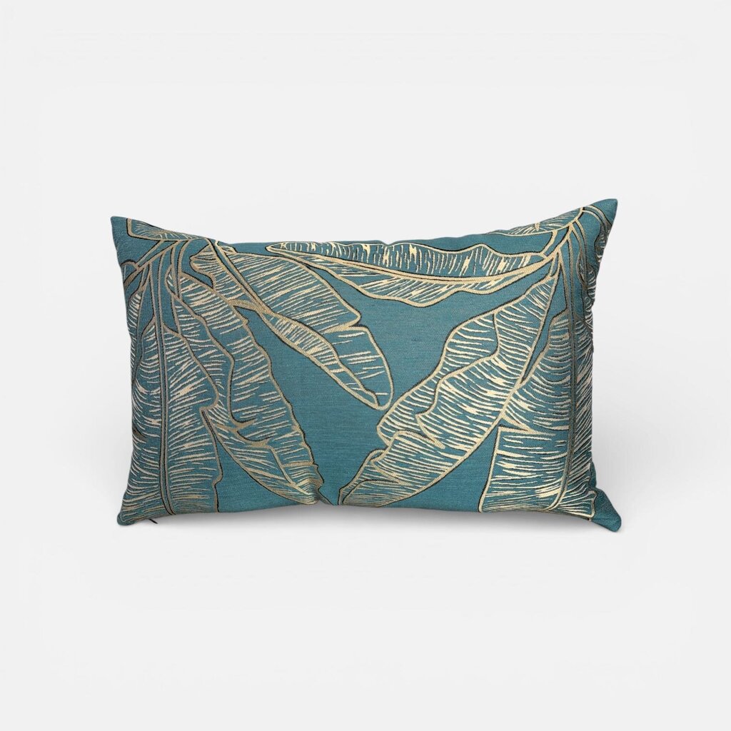 Cook Emeraude Banana Leaves Pillow by Casamance