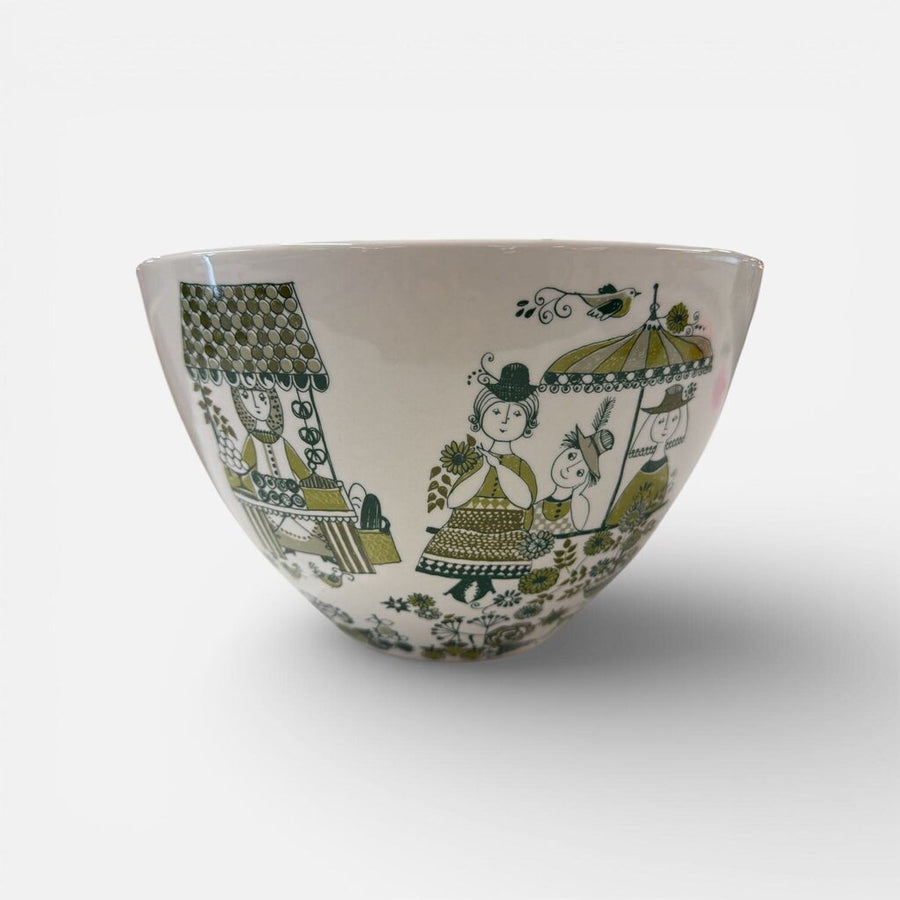 Mid Century "Figgjo Flint Norway" Lg Bowl in the "Market" pattern