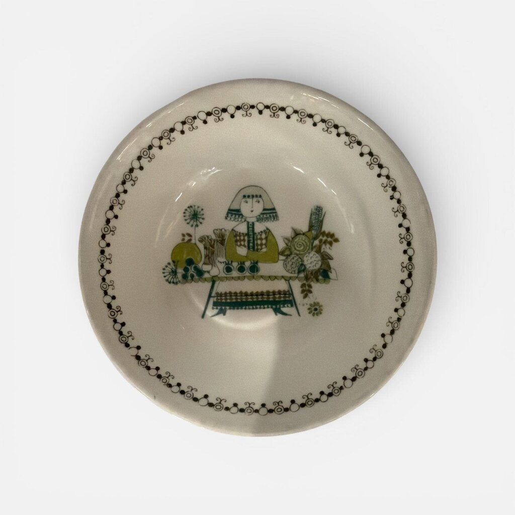 Mid Century "Figgjo Flint Norway" Desert Bowl in the "Market" pattern