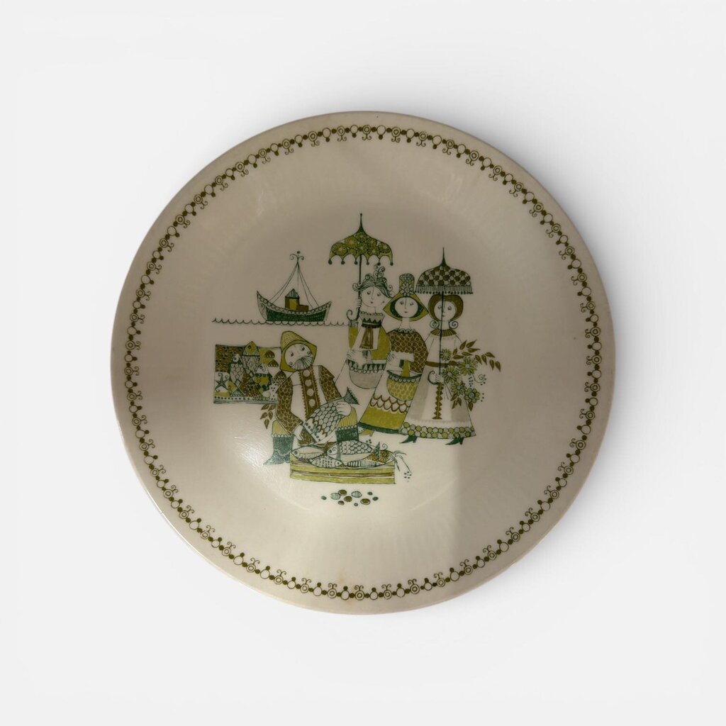 Mid Century "Figgjo Flint Norway" Serving Plate in the "Market" pattern