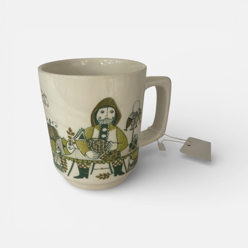 Mid Century "Figgjo Flint Norway" Coffee Mug in the "Market" pattern
