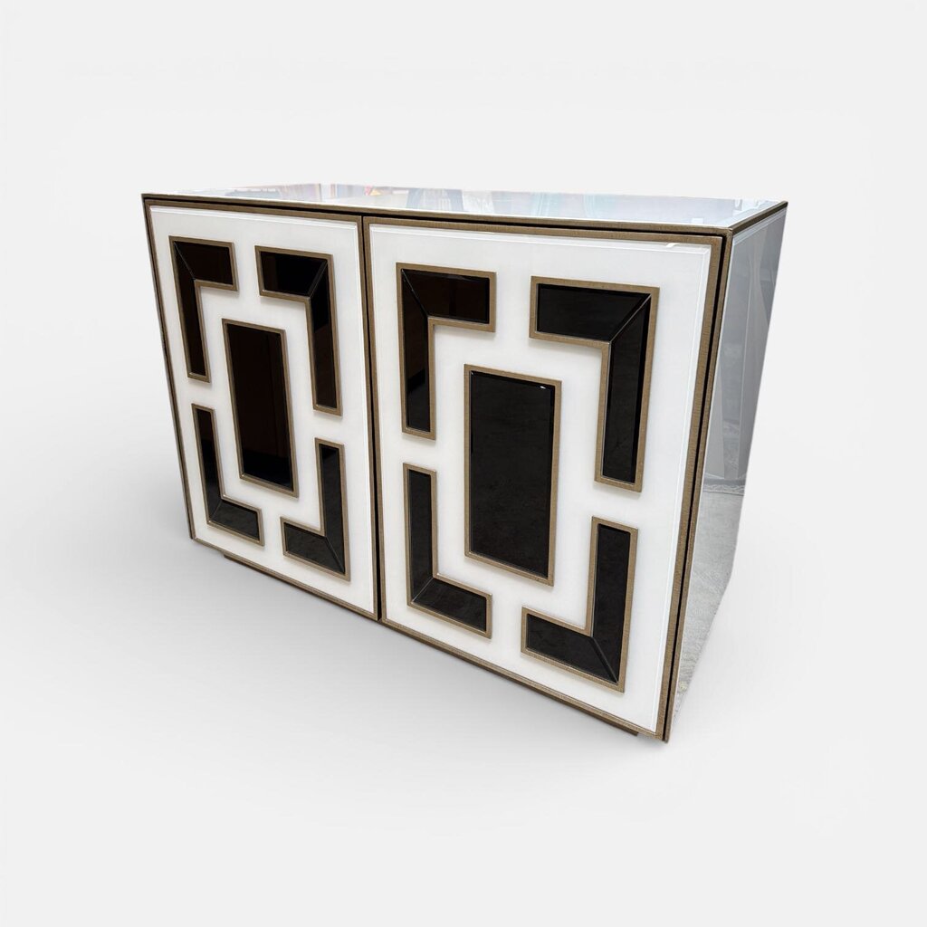 Contemporary Black & White Accent Cabinet