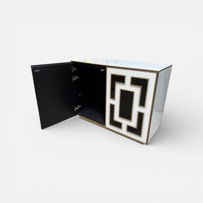 Contemporary Black & White Accent Cabinet