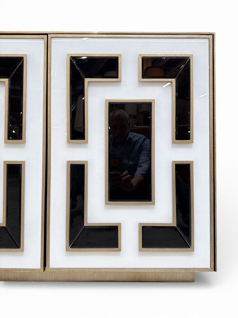 Contemporary Black & White Accent Cabinet