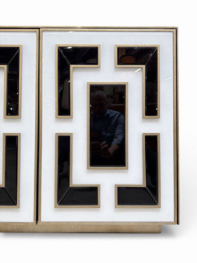 Contemporary Black & White Accent Cabinet