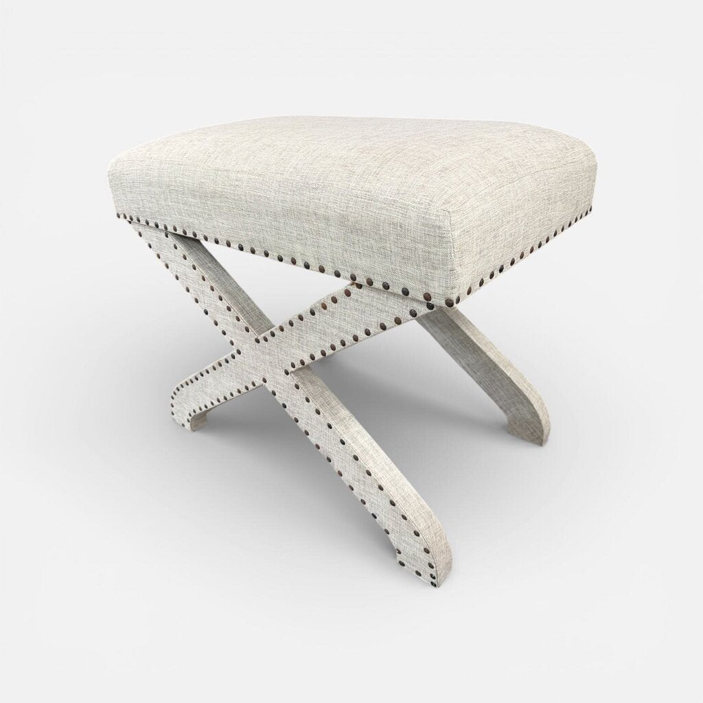 Mercana Beige Cushioned Ottoman