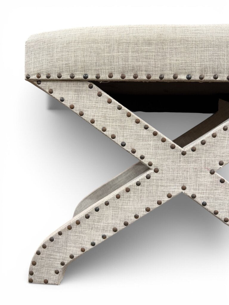 Mercana Beige Cushioned Ottoman