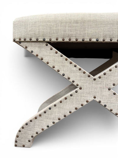 Mercana Beige Cushioned Ottoman