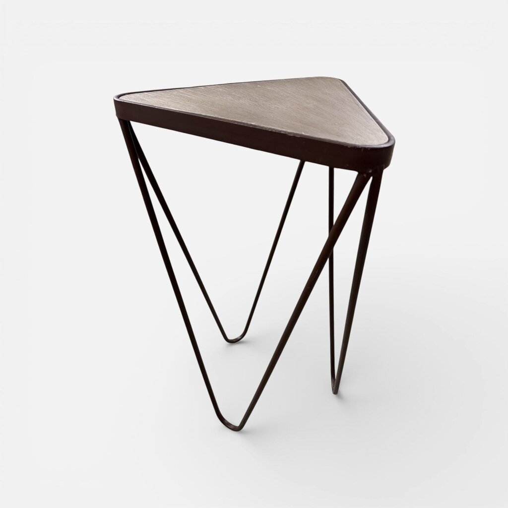 Modern Triangle End Table w/ Hairpin Legs