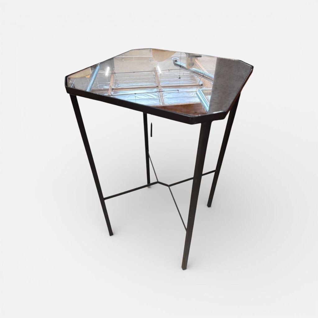 Mirror Top Modern Pedestal Table