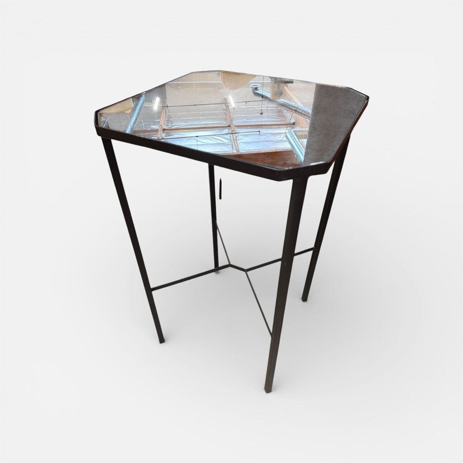 Mirror Top Modern Pedestal Table