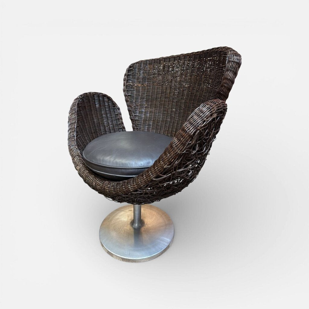 Modern Woven Wicker Accent Patio Chair