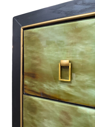 Modern Green Glass 3 Drawer Chest