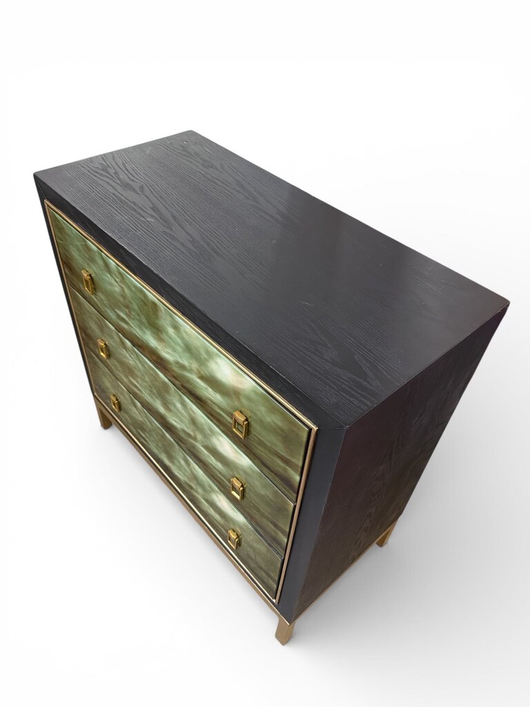 Modern Green Glass 3 Drawer Chest