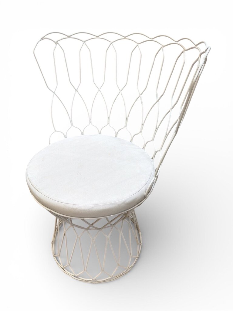Set of Outdoor Highback Wire Patio Chairs with Cushion (Set of 4)