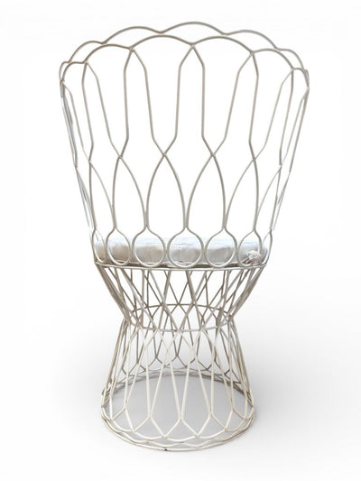 Set of Outdoor Highback Wire Patio Chairs with Cushion (Set of 4)