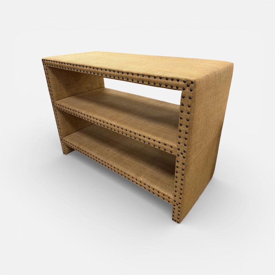 Burlap Nailhead Bookshelf