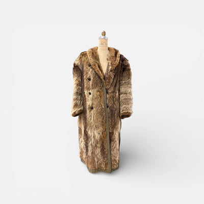 Vintage Natural Raccoon Fur Men's Coat