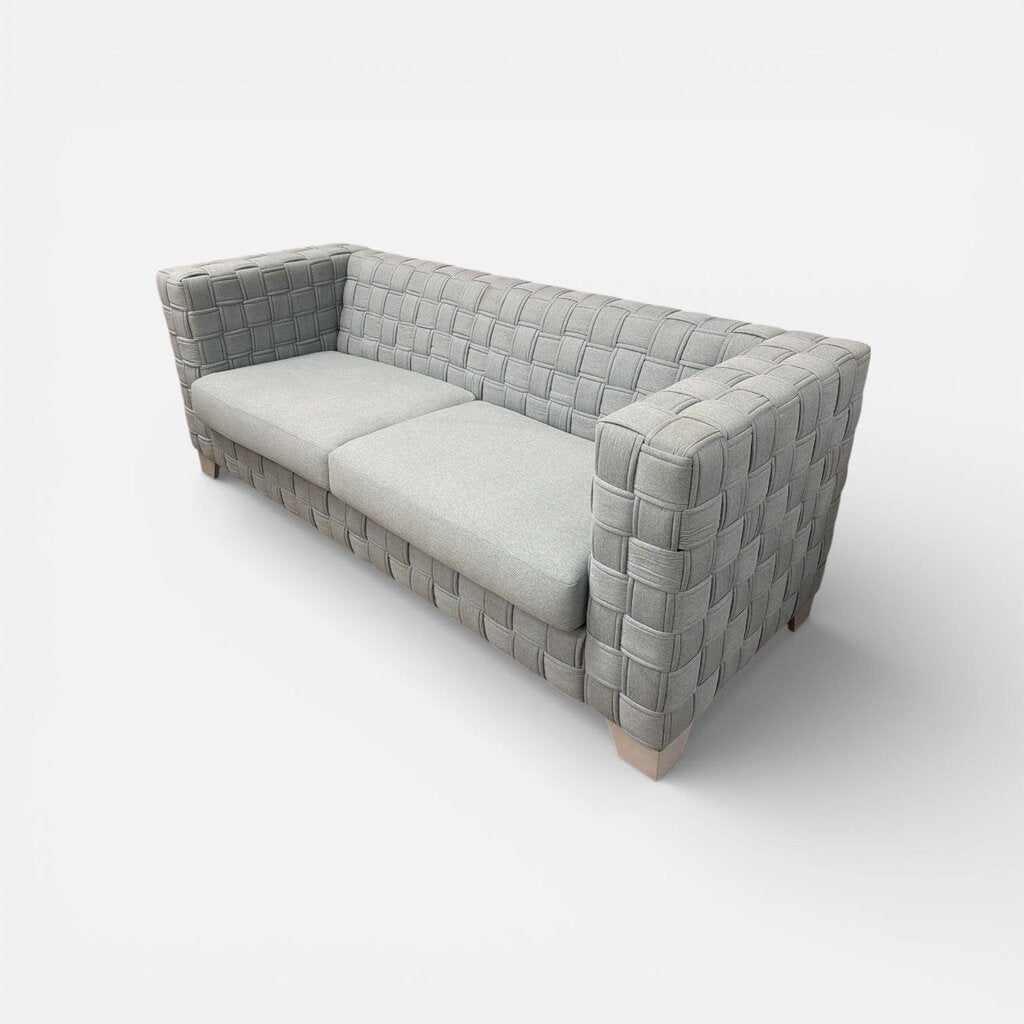 Light Teal Blue Woven Sofa