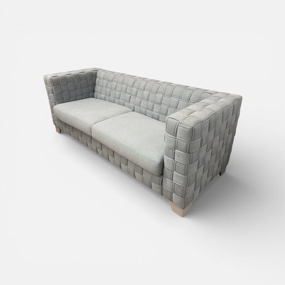 Light Teal Blue Woven Sofa