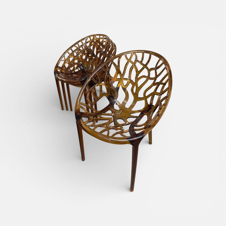 Set of 4 Modern Polycarbonate Semi-Transparent Dining Chairs (Set of 4)