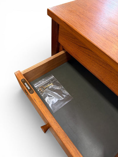 Danish Modern Md century Teak Desk with Original Key - Exceptional Condition