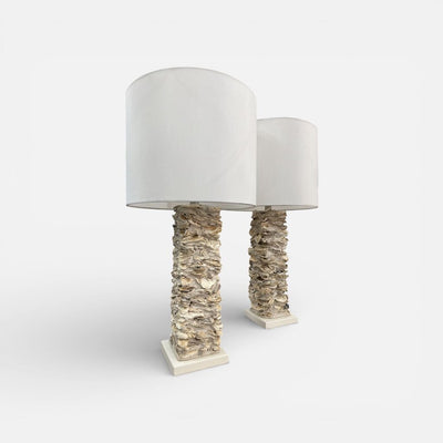 Pair of Stacked Shell Lamps (Set of 2)