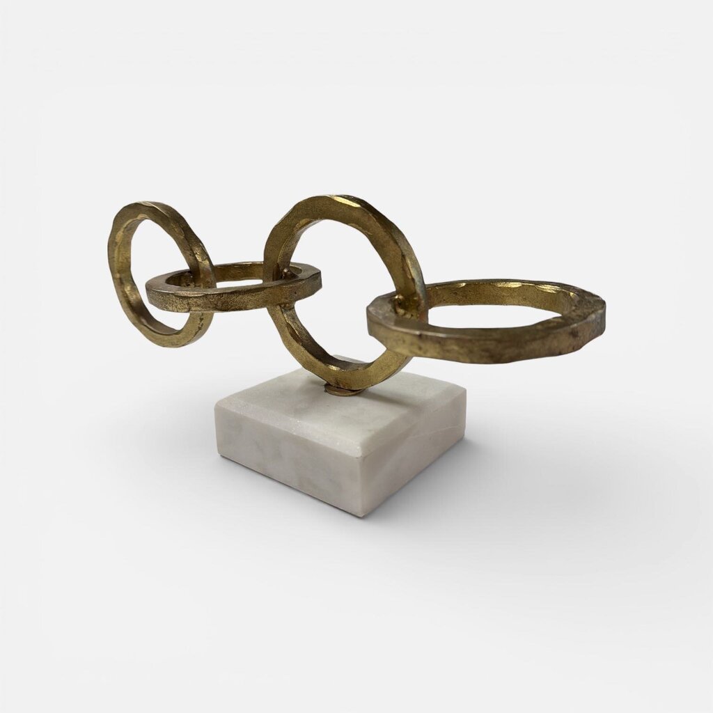 Hammered Metal Links on Marble Base