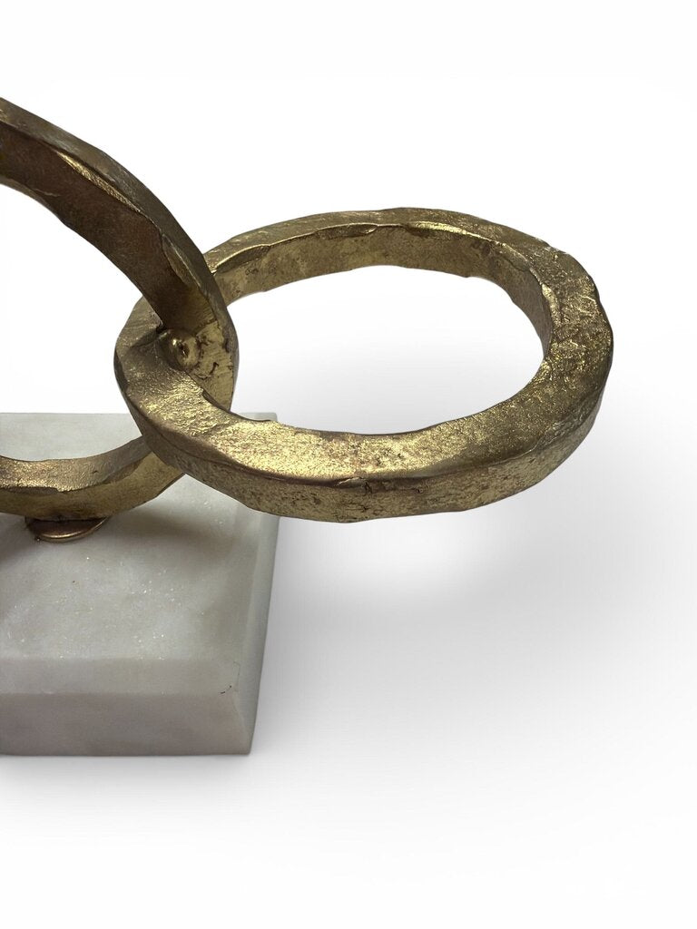 Hammered Metal Links on Marble Base