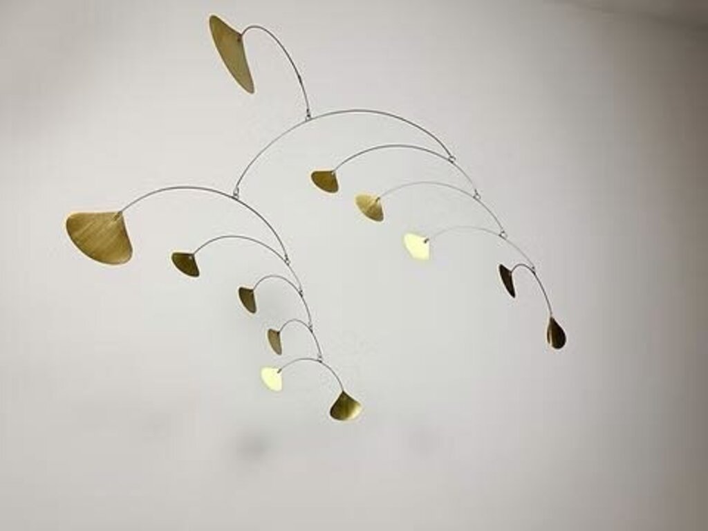 Modern Hanging Mobile | Brass Ginkgo Leave