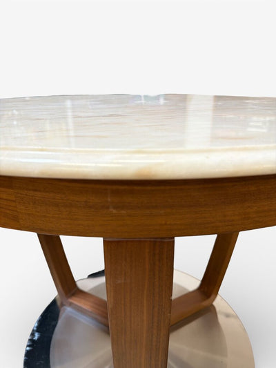 Vintage T.W.C. Portugal Accent Table in a Rosa Aurora Marble