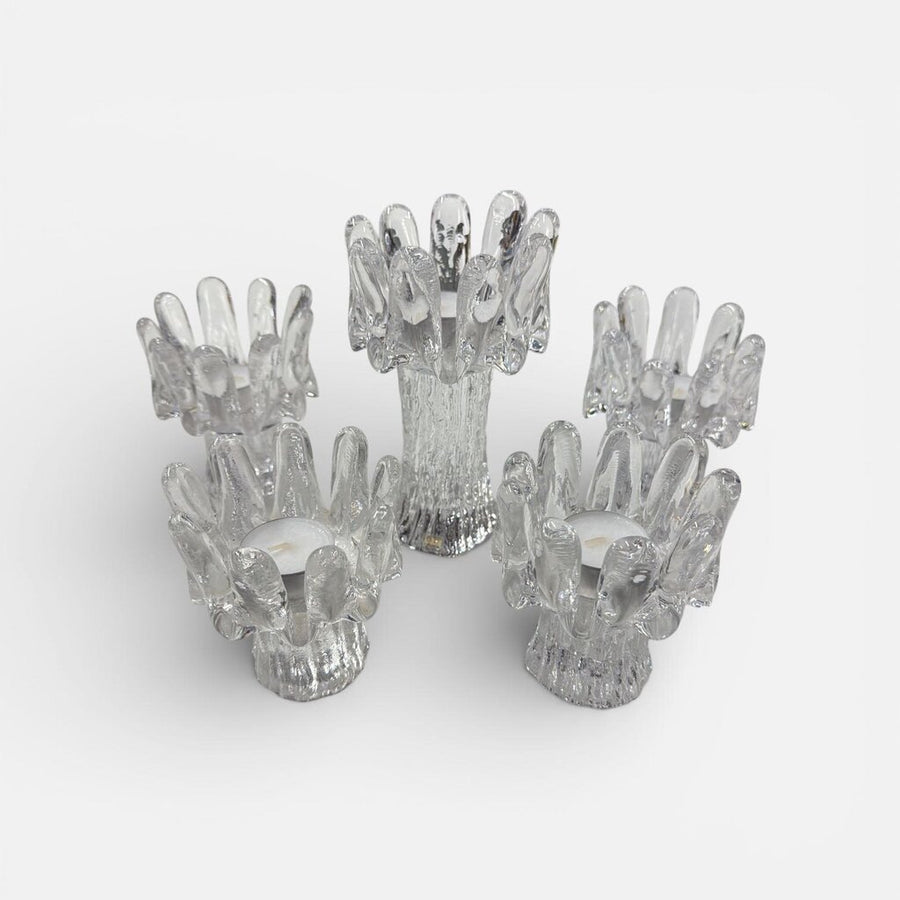 Kosta Boda Sunflower Candle Holders/Votives - Set of 5