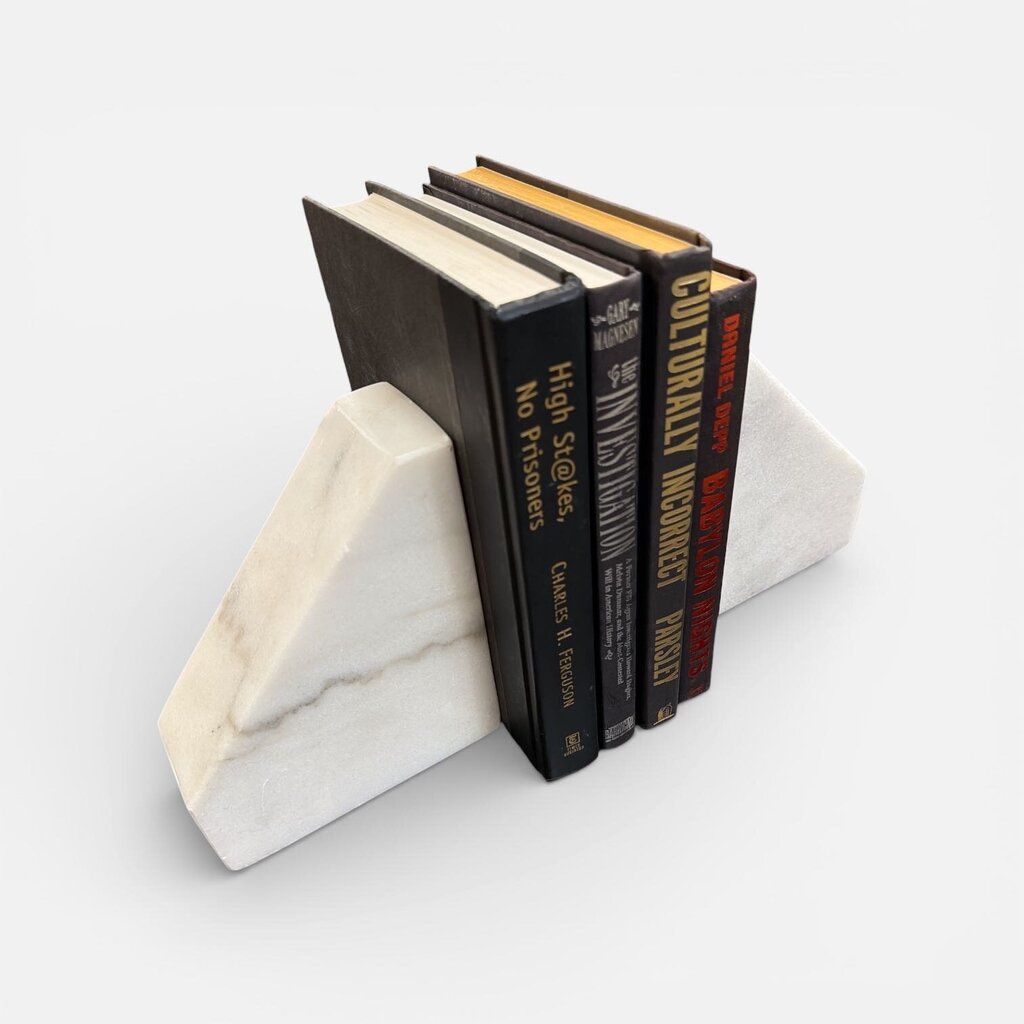Pair of White Marble Bookends