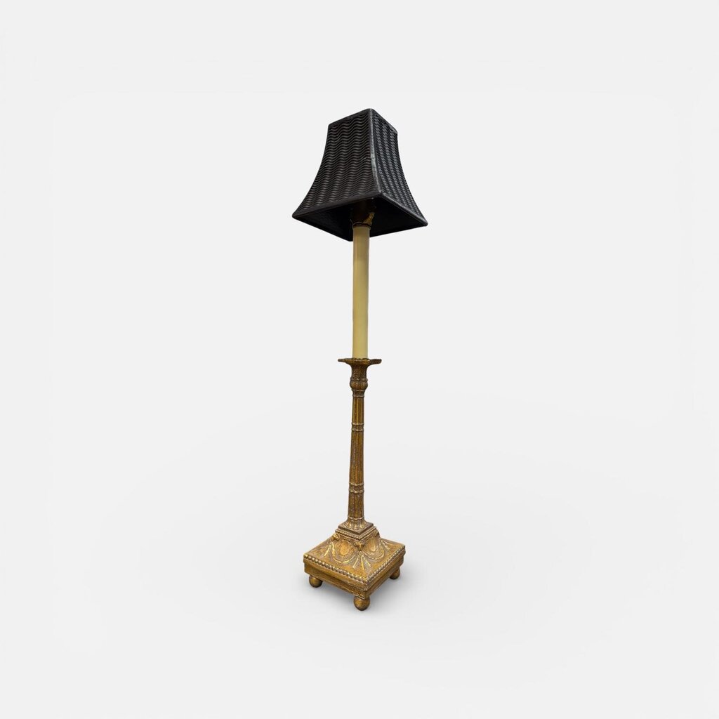 Vintage French Tall Candlestick Lamp