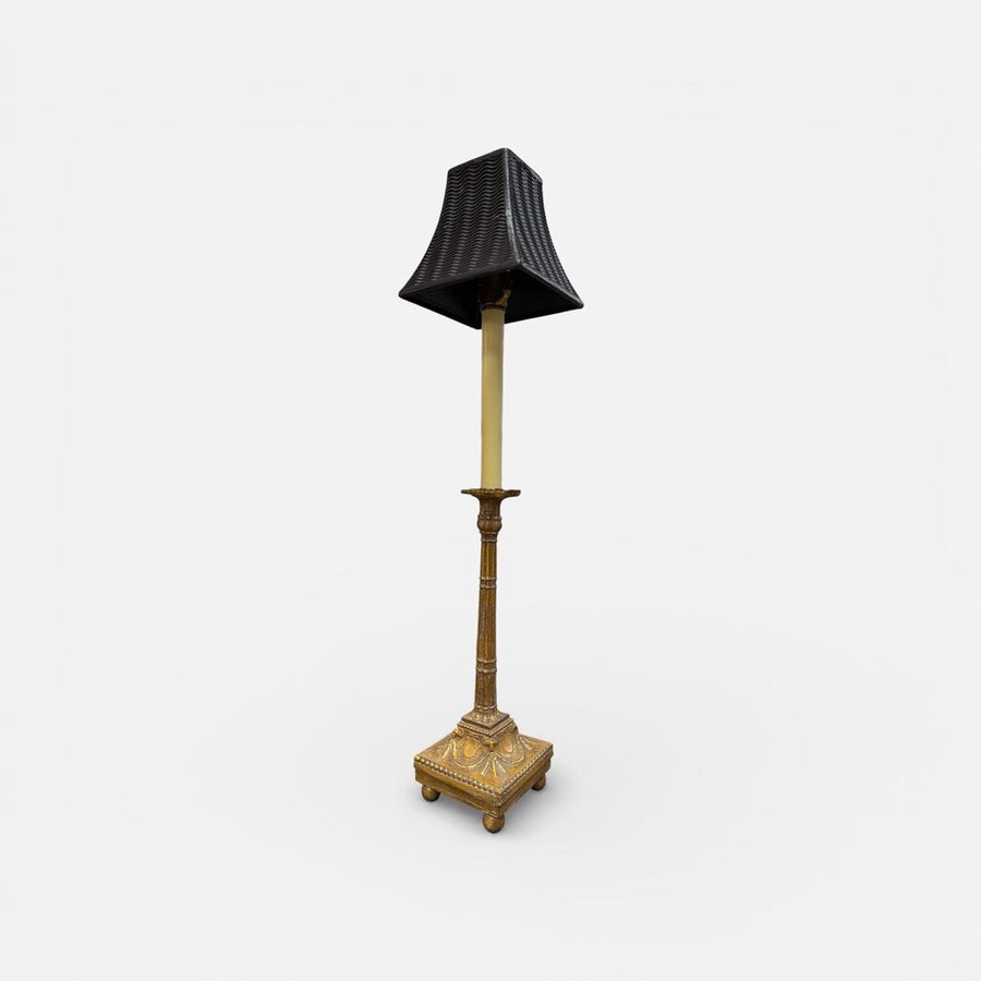 Vintage French Tall Candlestick Lamp