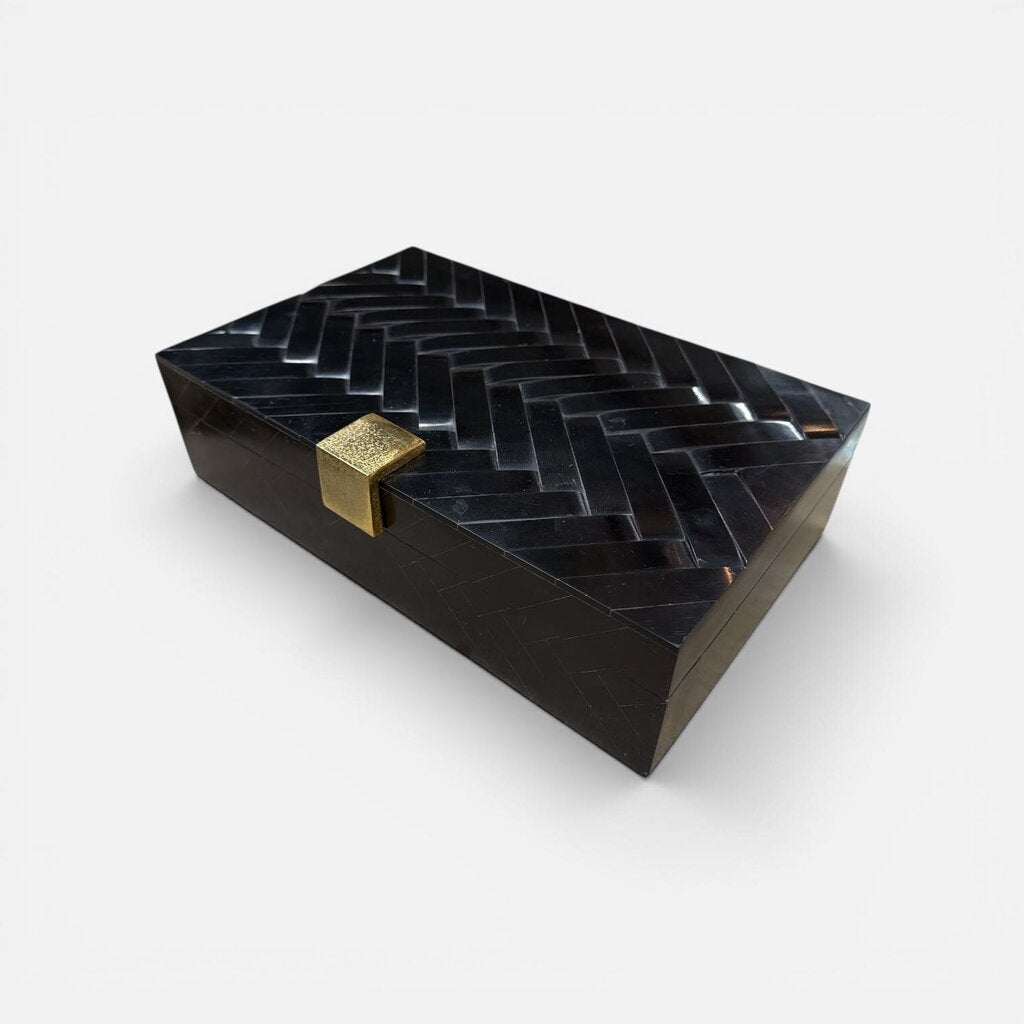 Regency Bone Covered Box Large with Brass Clasp