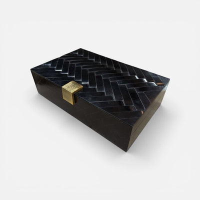 Regency Bone Covered Box Large with Brass Clasp