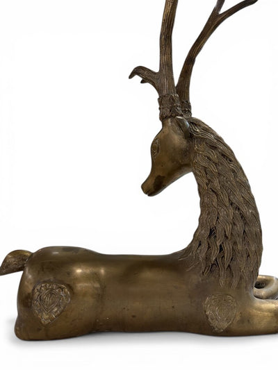 Hollywood Regency Brass Reclining Deer