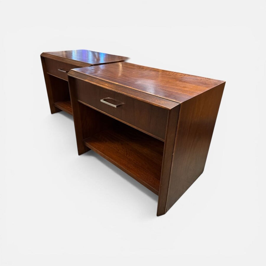 PAIR Lane Mid Century Walnut Nightstands (Set of 2)