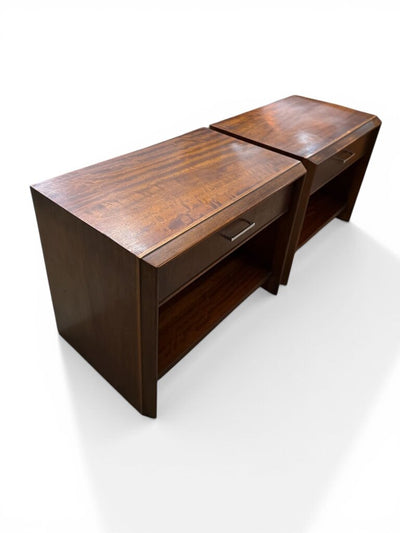 PAIR Lane Mid Century Walnut Nightstands (Set of 2)