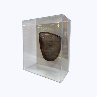 Vintage Oddfellows Wire Mesh Ceremonial Mask in Acrylic shadow Box